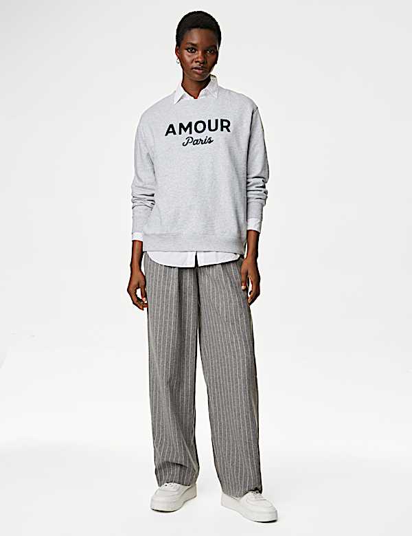 Pure Cotton Slogan Sweatshirt - SE
