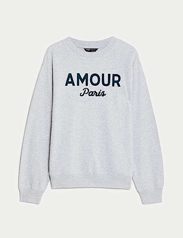 Pure Cotton Slogan Sweatshirt - SE