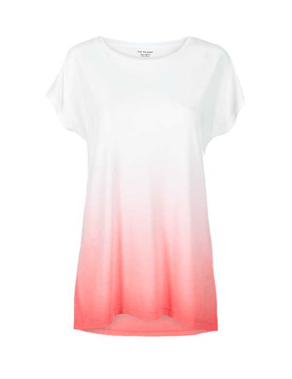 Relaxed Fit Longline Dip Dye T-Shirt