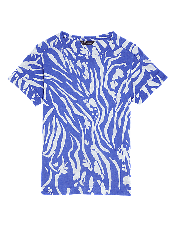 Linen Rich Printed T-Shirt