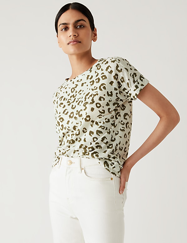 Linen Rich Printed T-Shirt