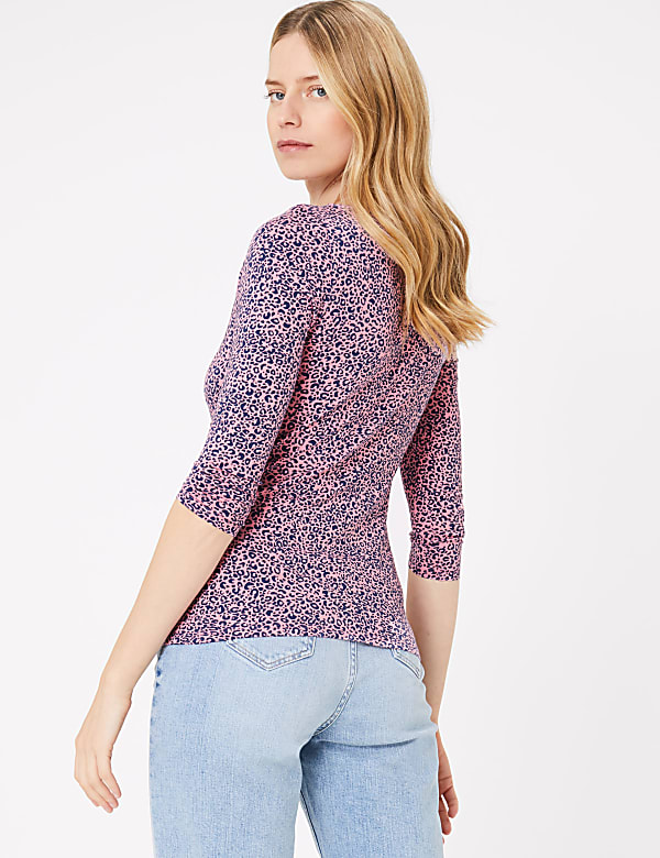 Cotton Animal Print Fitted T-Shirt