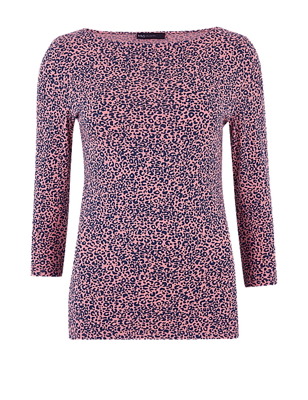 Cotton Animal Print Fitted T-Shirt