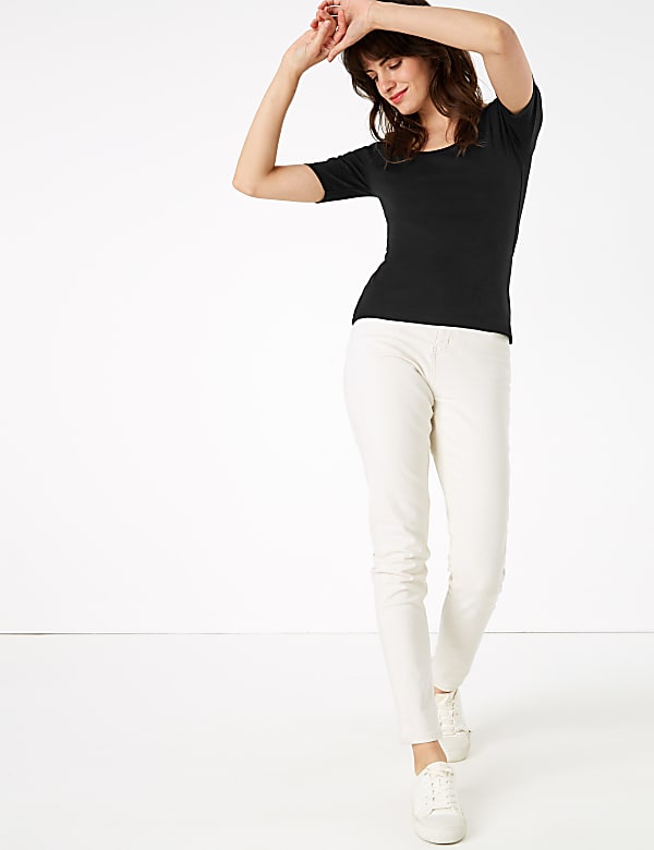 Pure Cotton Scoop Neck Regular Fit T-Shirt
