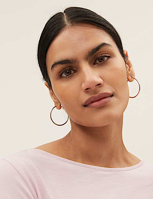 Cotton Rich Slim fit 3/4 Sleeve Top