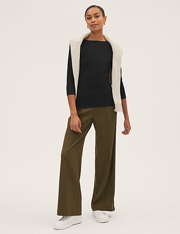 Cotton Rich Slim fit 3/4 Sleeve Top