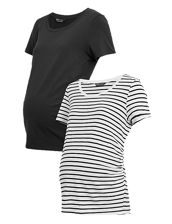 Maternity 2 Pack Cotton Fitted T-Shirts