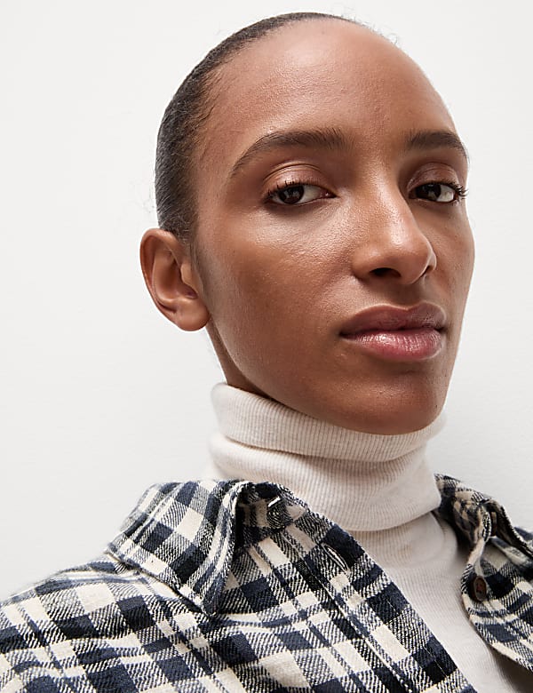 Pure Cotton Brushed Checked Utility Shirt - SE