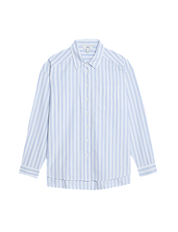 Pure Cotton Striped Oversized Shirt