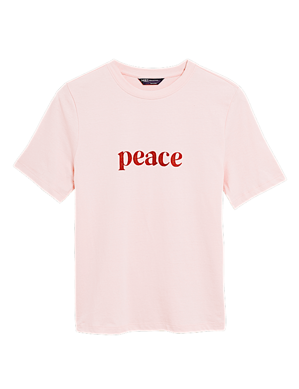 Pure Cotton Slogan T-Shirt