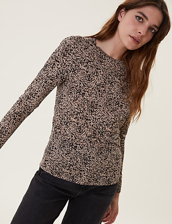 Animal Print Relaxed Long Sleeve Top