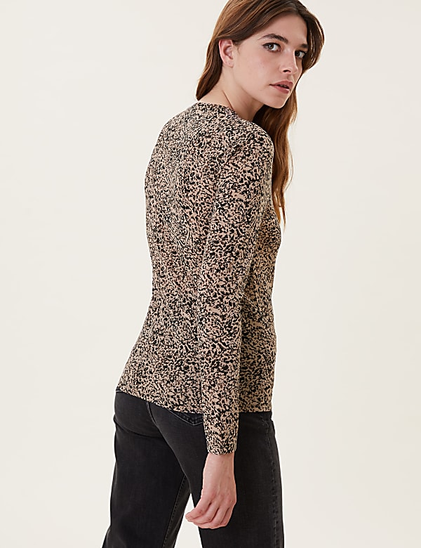 Animal Print Relaxed Long Sleeve Top
