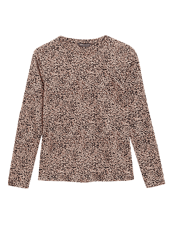 Animal Print Relaxed Long Sleeve Top
