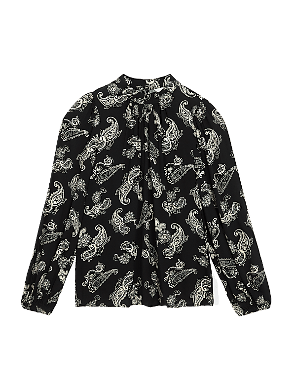 Printed High Neck Blouse