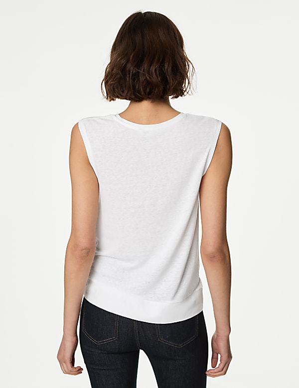 Linen Blend Twist Front Vest