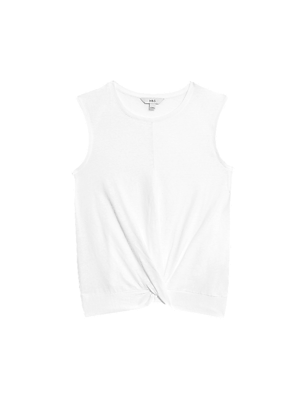 Linen Blend Twist Front Vest
