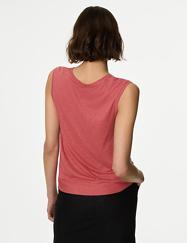 Linen Blend Twist Front Vest
