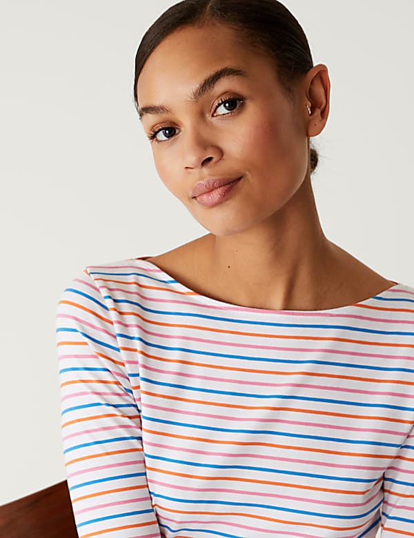Cotton Rich Striped Slim Fit T-Shirt