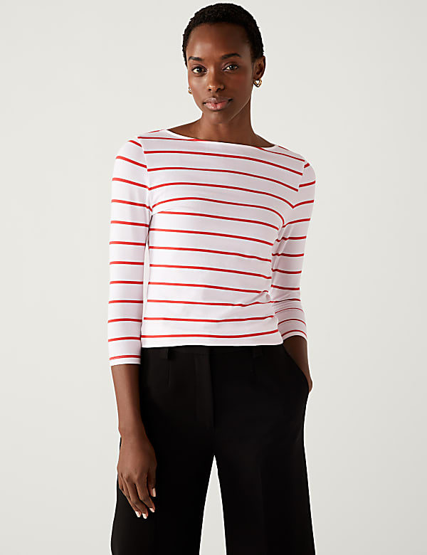 Cotton Rich Striped Slim Fit T-Shirt