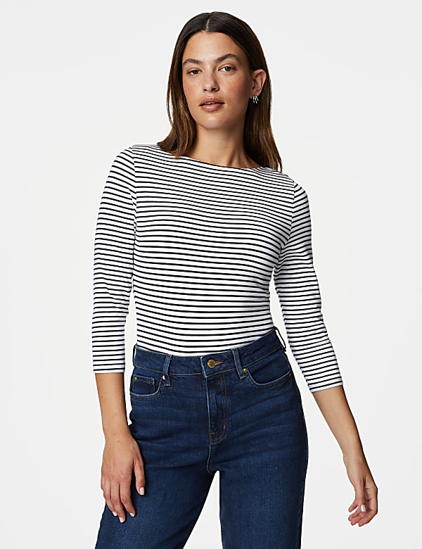 Cotton Rich Striped Slim Fit T-Shirt