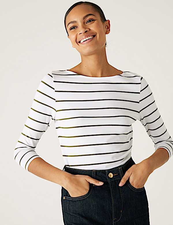 Cotton Rich Striped Slim Fit T-Shirt