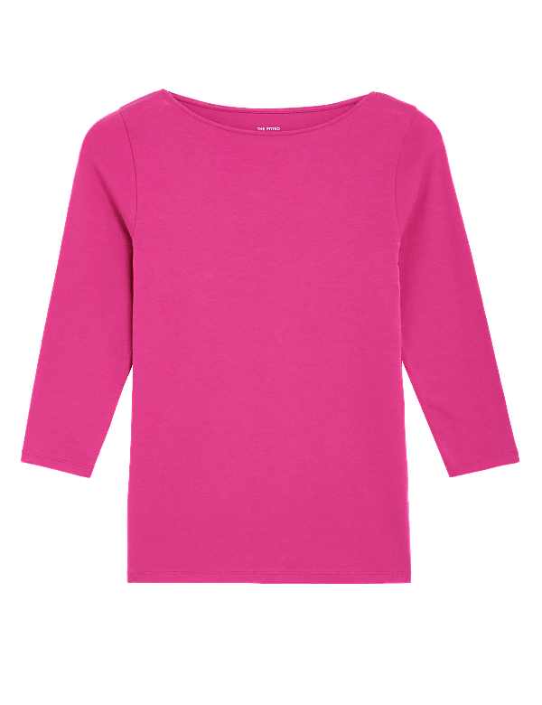 Cotton Rich Slim Fit 3/4 Sleeve T-Shirt
