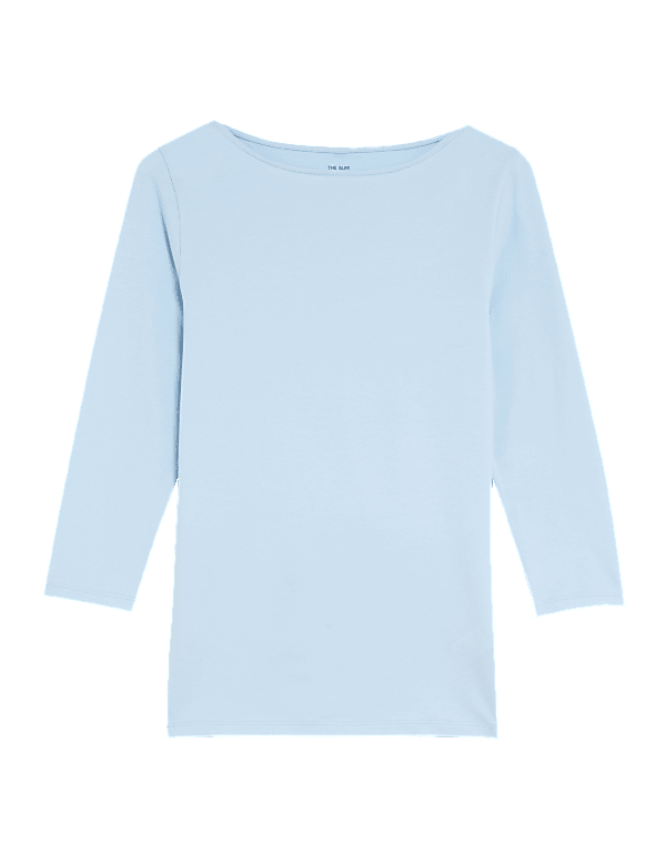 Cotton Rich Slim Fit 3/4 Sleeve T-Shirt