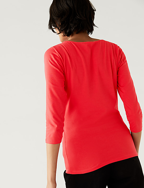 Cotton Rich Slim Fit 3/4 Sleeve T-Shirt