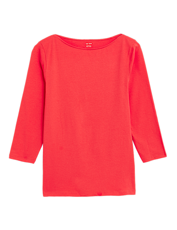 Cotton Rich Slim Fit 3/4 Sleeve T-Shirt