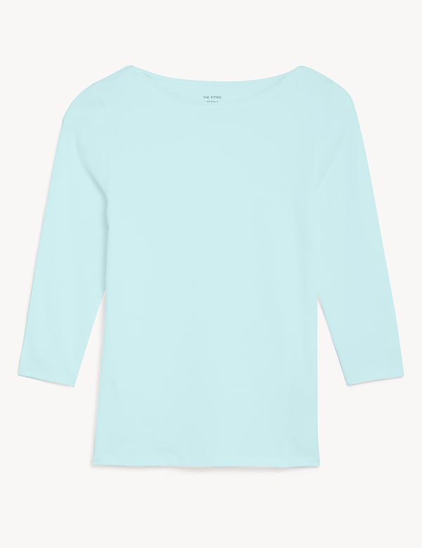 T-shirt coupe cintrée en coton à manches 3/4 - CH