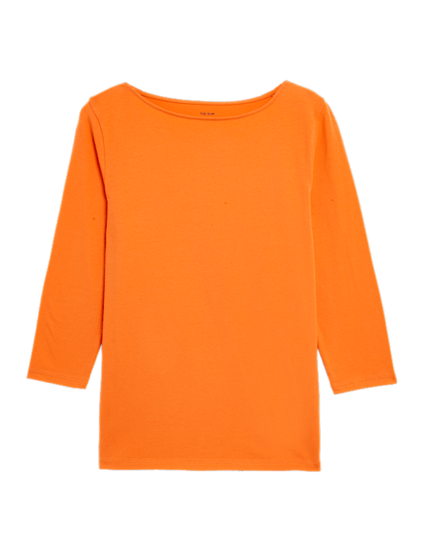 Cotton Rich Slim Fit 3/4 Sleeve T-Shirt