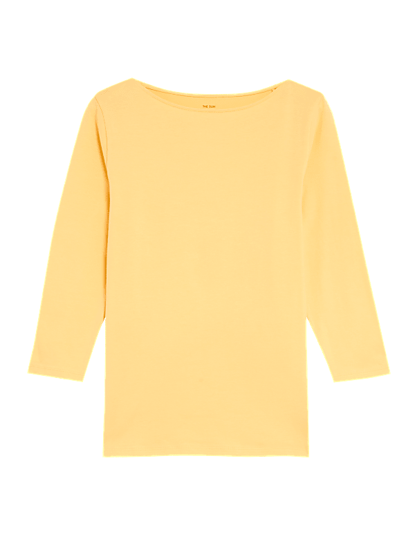 Cotton Rich Slim Fit 3/4 Sleeve T-Shirt