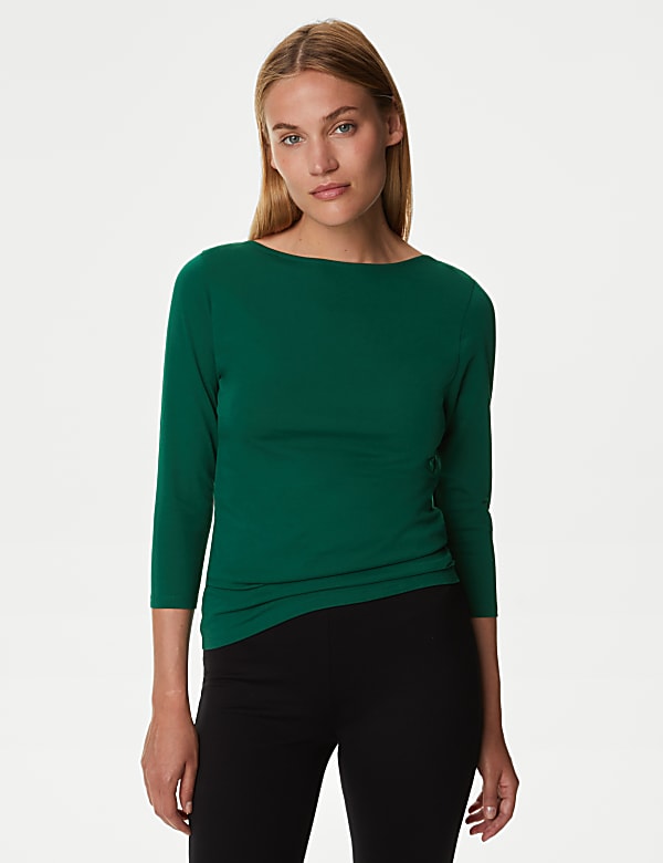 Cotton Rich Slim Fit 3/4 Sleeve T-Shirt