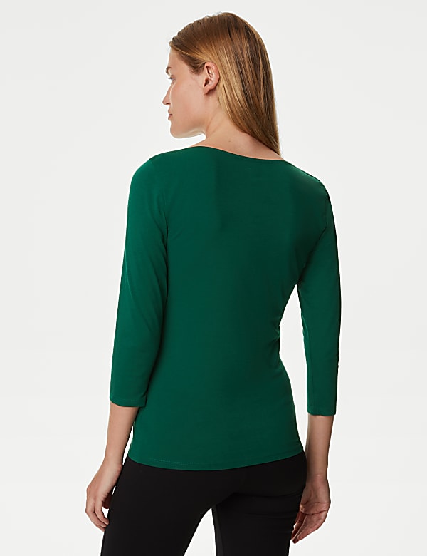 Cotton Rich Slim Fit 3/4 Sleeve T-Shirt