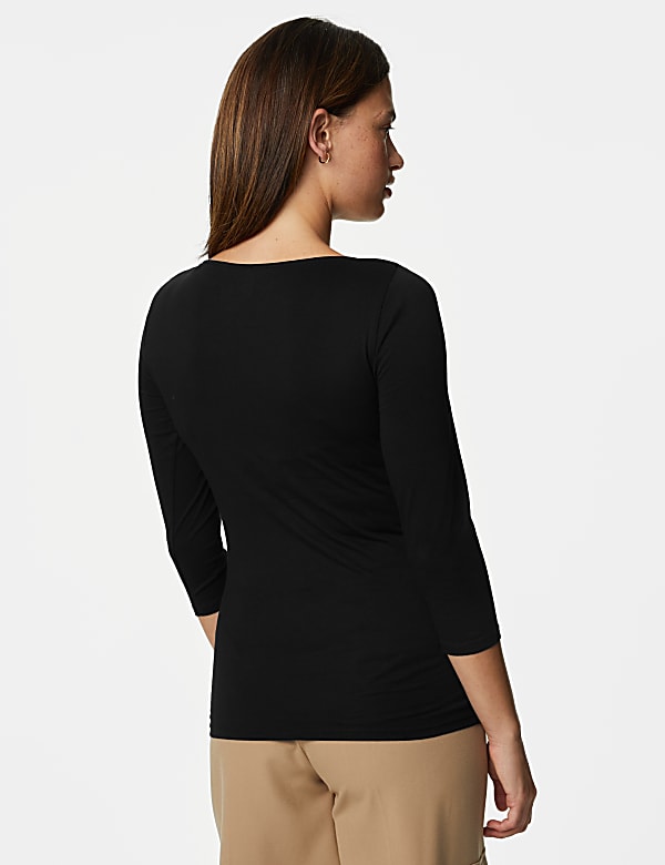 Cotton Rich Slim Fit 3/4 Sleeve T-Shirt