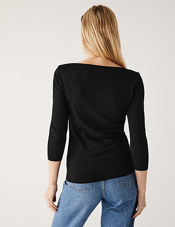 Cotton Rich Slim Fit 3/4 Sleeve T-Shirt