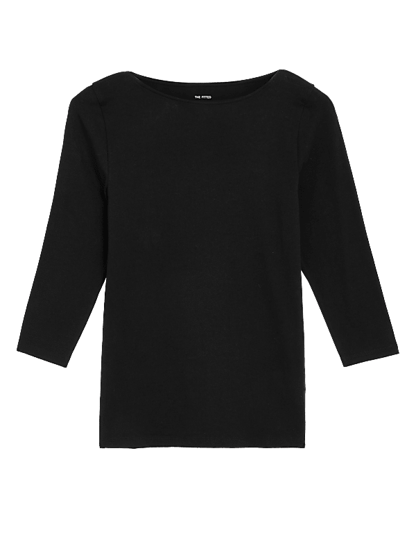 Cotton Rich Slim Fit 3/4 Sleeve T-Shirt