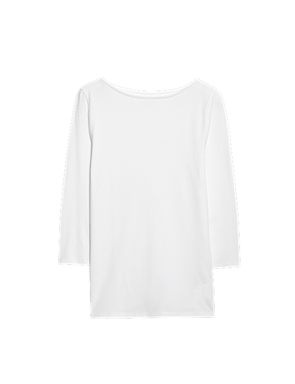 Cotton Rich Slim Fit 3/4 Sleeve T-Shirt