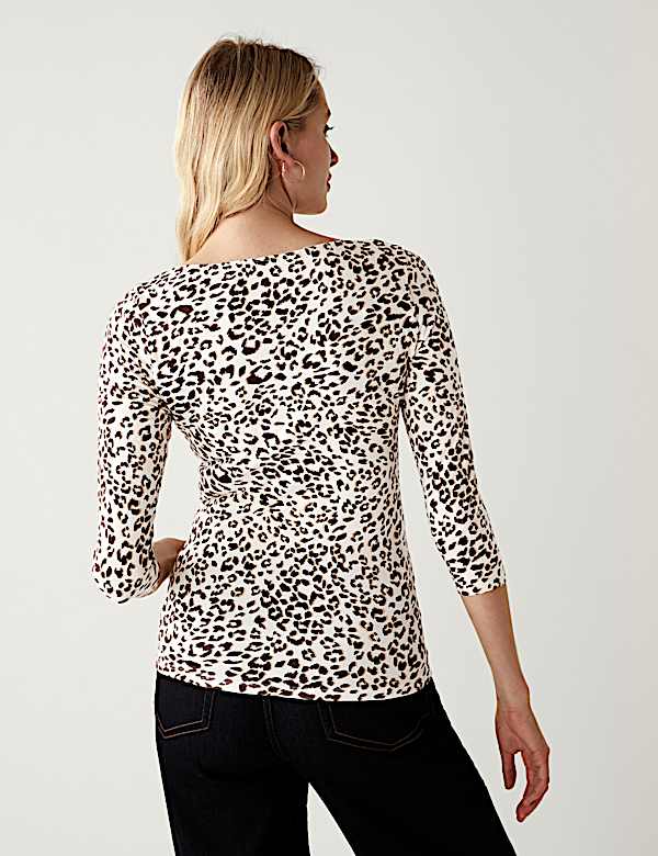 Cotton Rich Printed Slim Fit Top