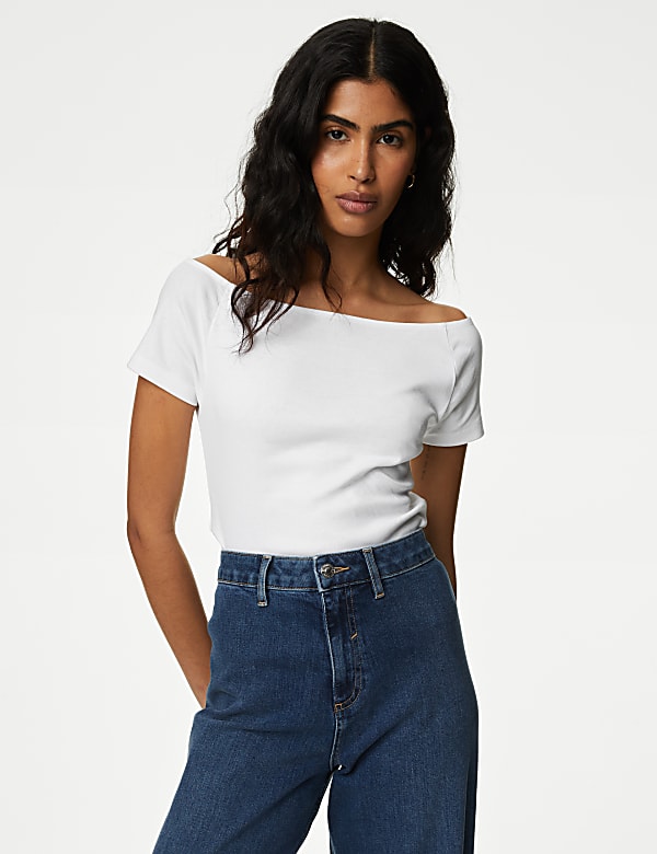 Pure Cotton Bardot Top