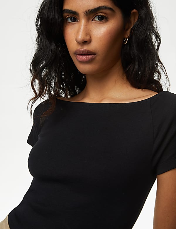 Buy Pure Cotton Bardot Top at Marks Spencer