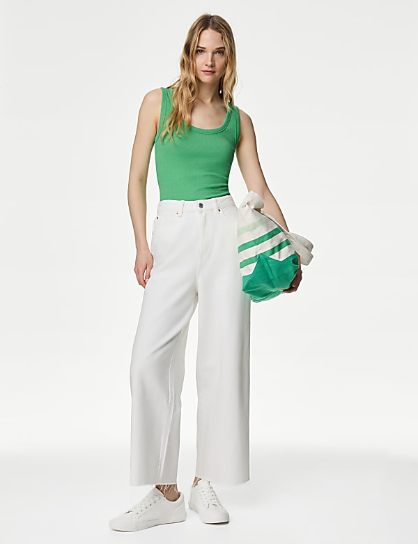 גופייה מנצנצת מבד עשיר בכותנה באריגת ריב - IL