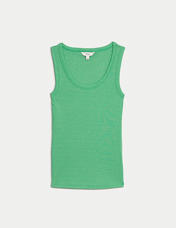 גופייה מנצנצת מבד עשיר בכותנה באריגת ריב - IL