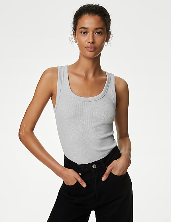 Sparkly Cotton Rich Ribbed Vest
