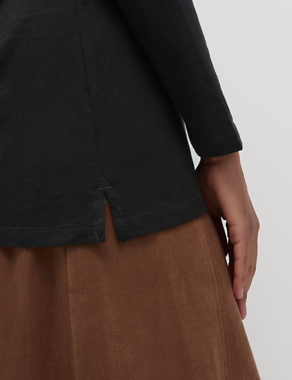 Atasan Longline Bahan Katun Kerah V - ID