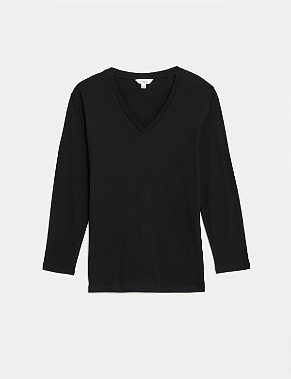 Atasan Longline Bahan Katun Kerah V - ID