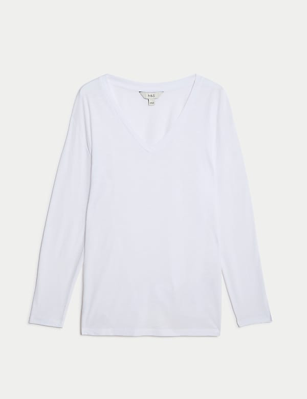 Cotton Rich V-Neck Longline Top - LT