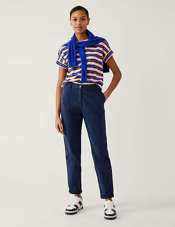 Linen Rich Striped T-Shirt