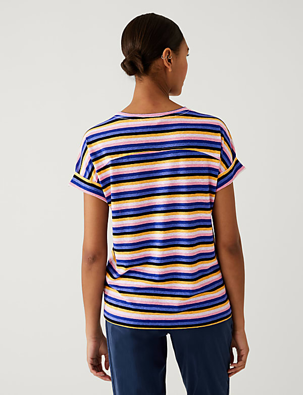 Linen Rich Striped T-Shirt