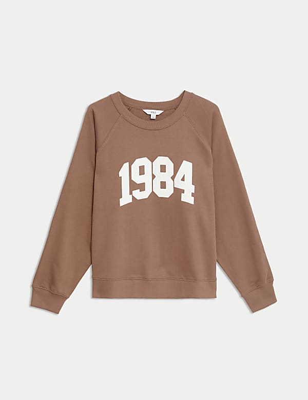 Pure Cotton Slogan Sweatshirt - US